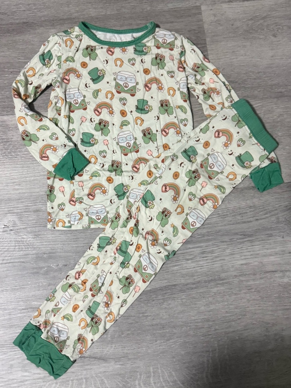 Lucky Panda Kids St Patrick’s Bamboo Pajama Set